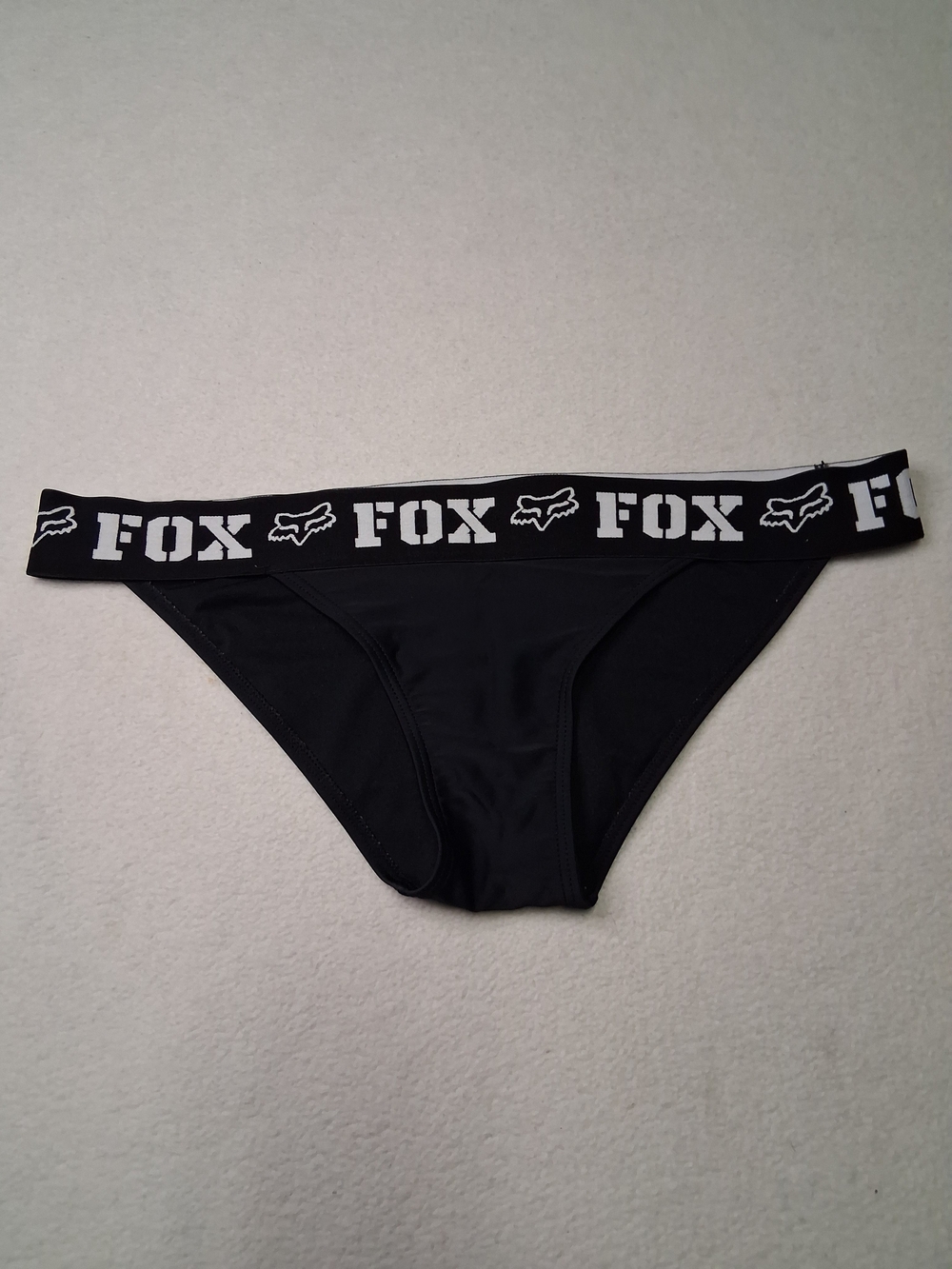 Fox Black Bikini Brief with White Logo Waistband
